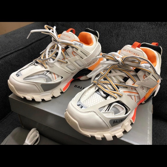 Balenciaga Track shoes - NEW- SZ 10- orange/white - Picture 2 of 3